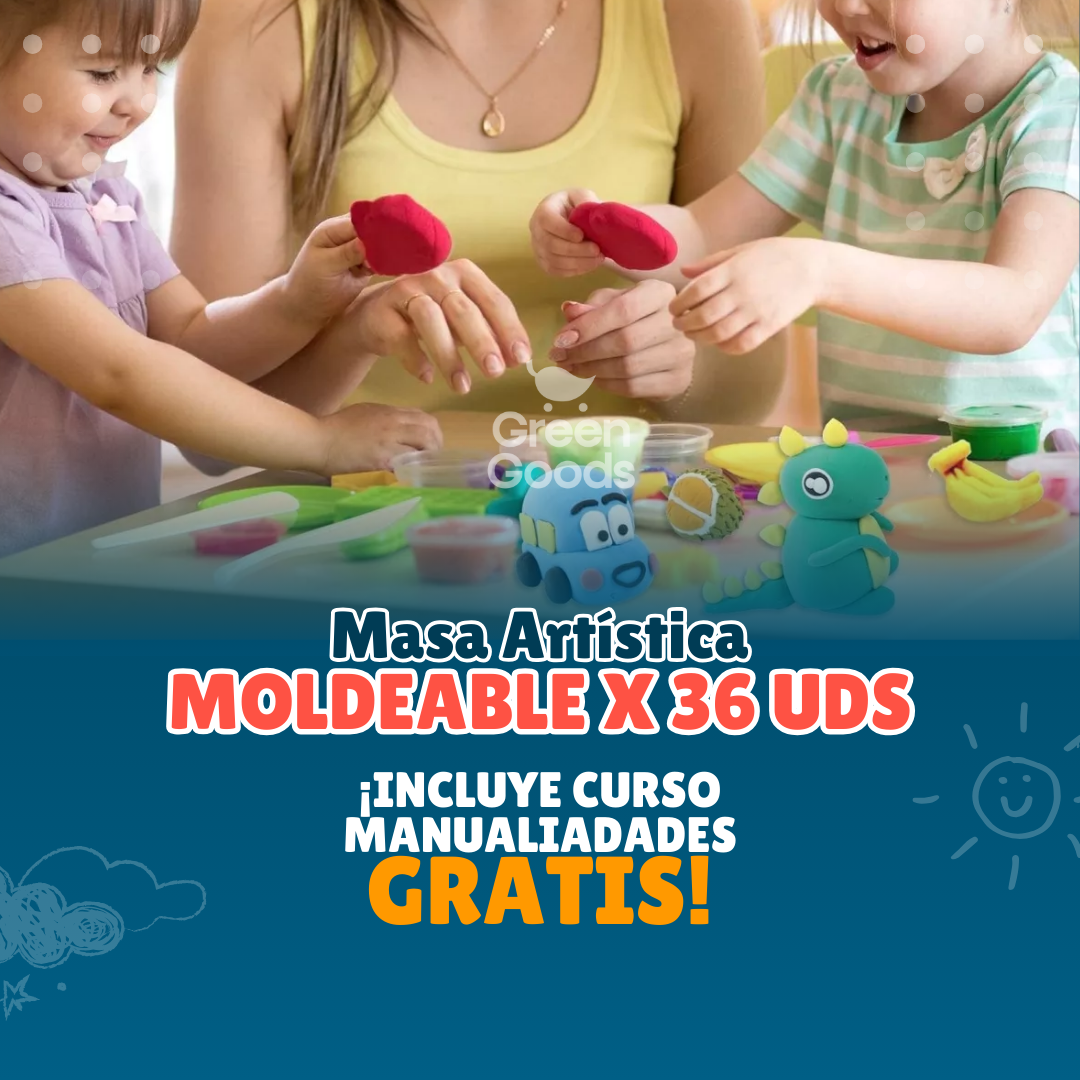 Masa Artística Moldeable x 36 uds.+ CURSO MANUALIDADES GRATIS 🤩