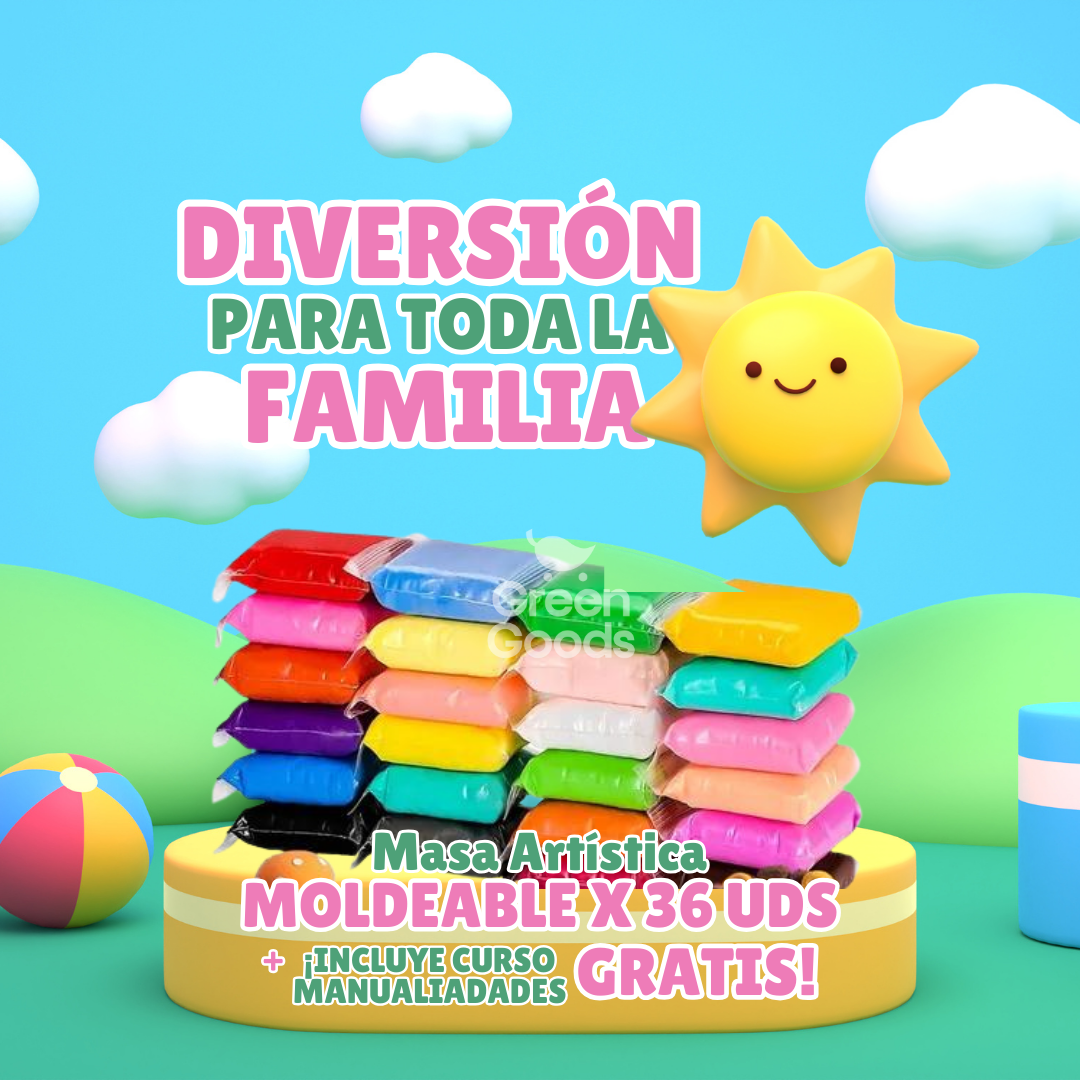 Masa Artística Moldeable x 36 uds.+ CURSO MANUALIDADES GRATIS 🤩