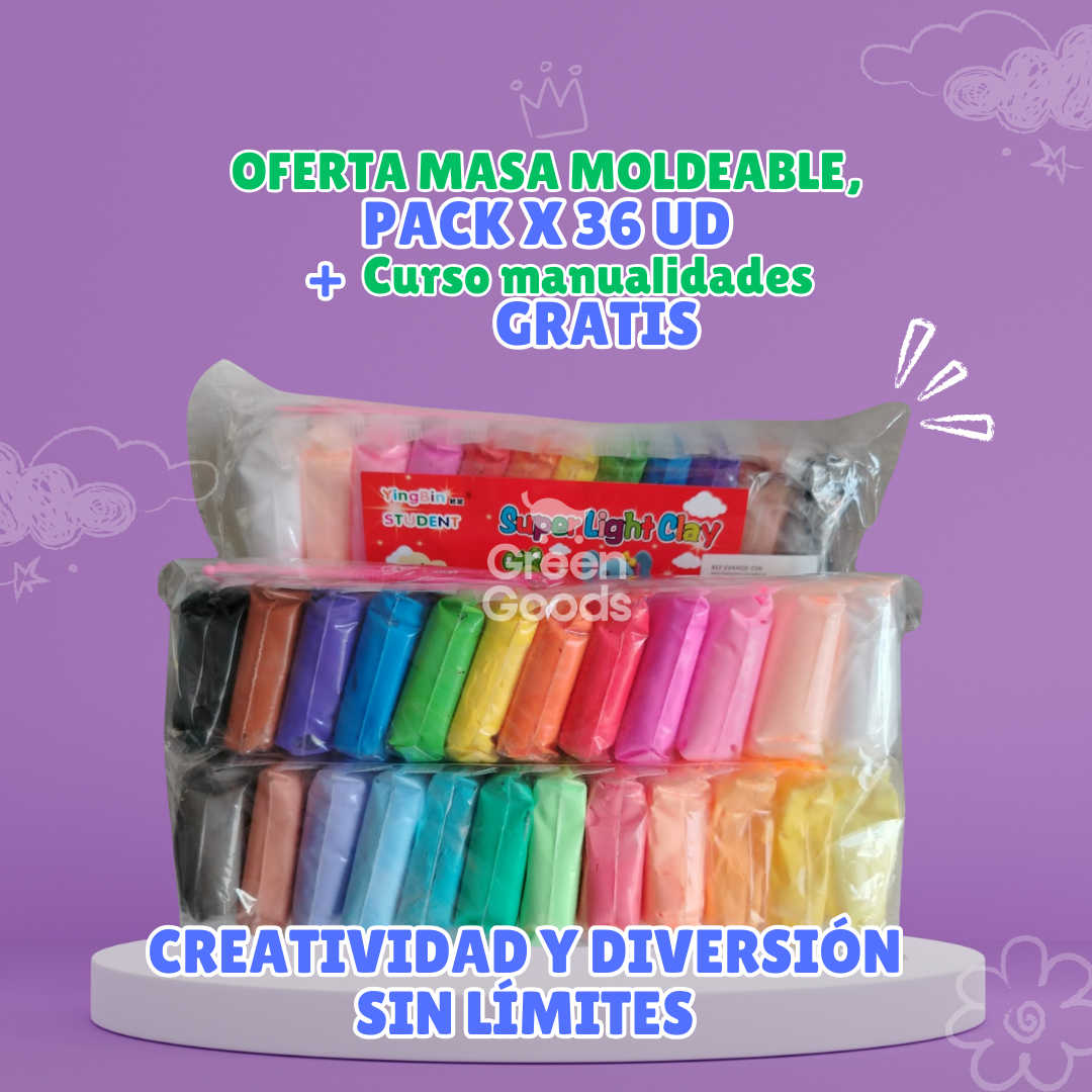Masa Artística Moldeable x 36 uds.+ CURSO MANUALIDADES GRATIS 🤩
