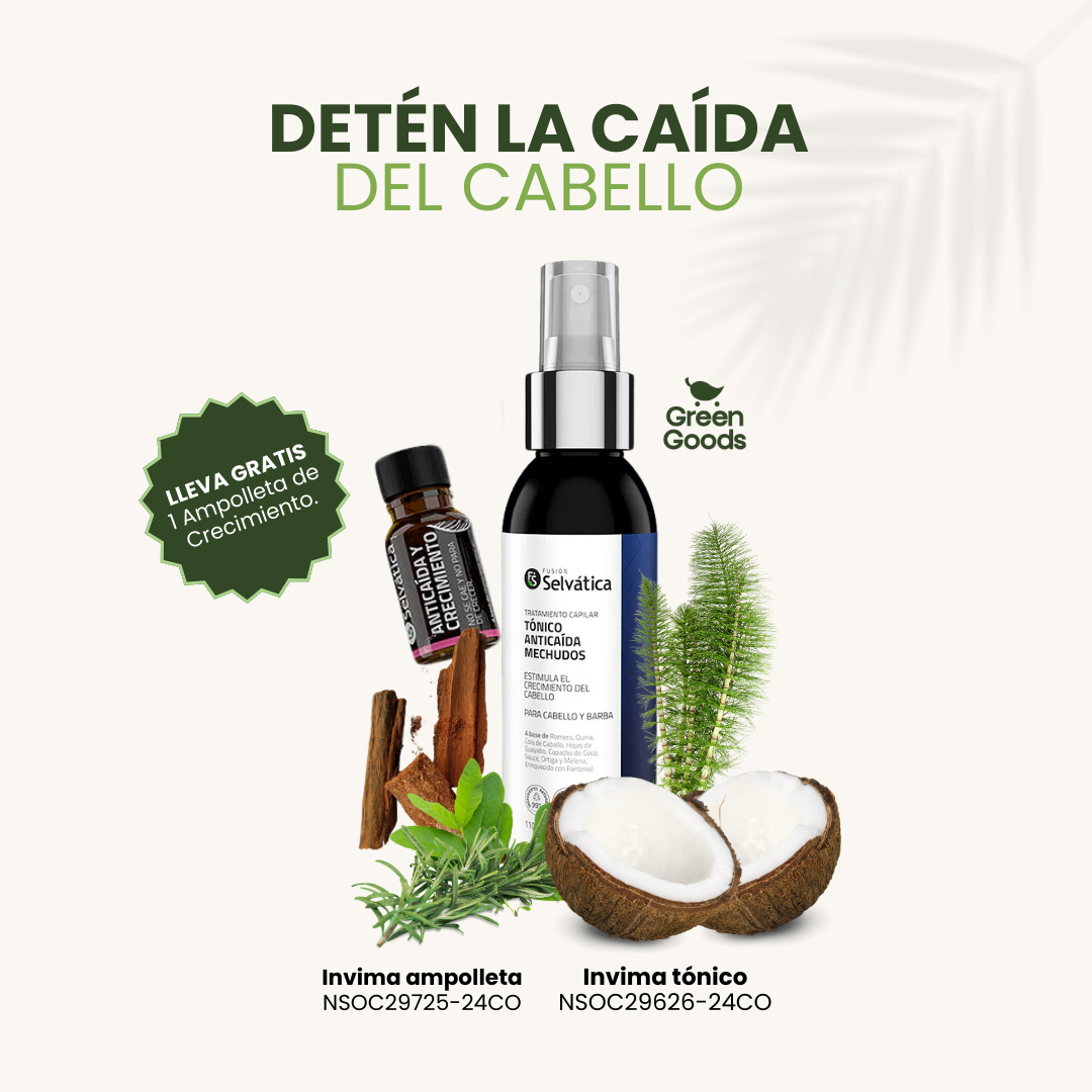 Tratamiento Anti Caída Cabello Para Hombres-¡Ampolleta Crecimiento de Regalo! 🎁