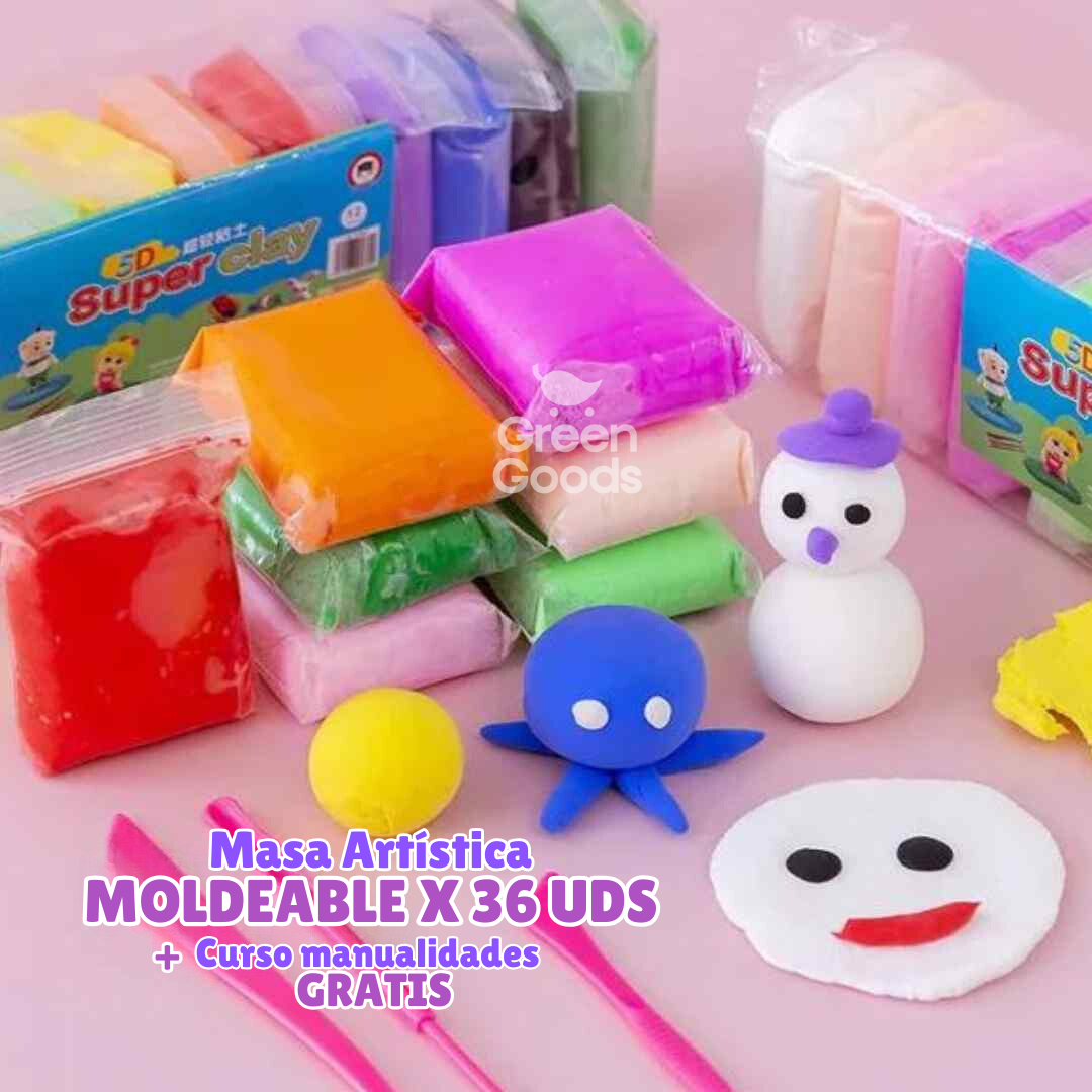 Masa Artística Moldeable x 36 uds.+ CURSO MANUALIDADES GRATIS 🤩