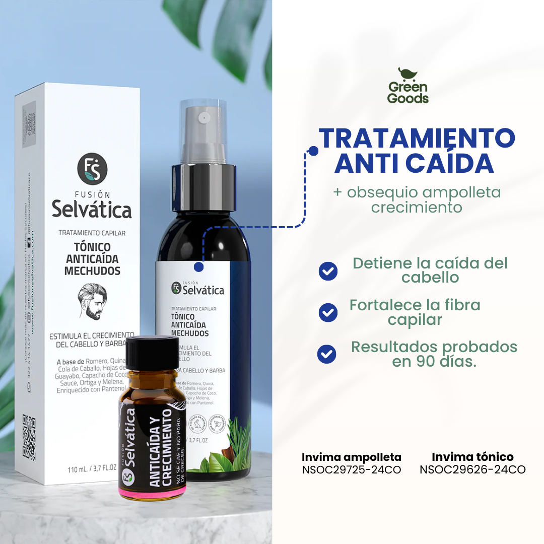 Tratamiento Anti Caída Cabello Para Hombres-¡Ampolleta Crecimiento de Regalo! 🎁