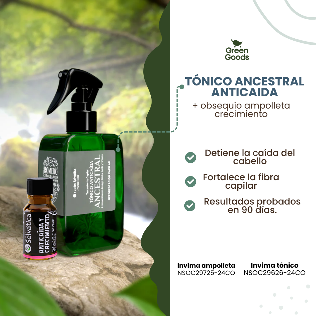 Tónico Ancestral Anticaída Hombres y Mujeres-¡Ampolleta Crecimiento de Regalo! 🎁