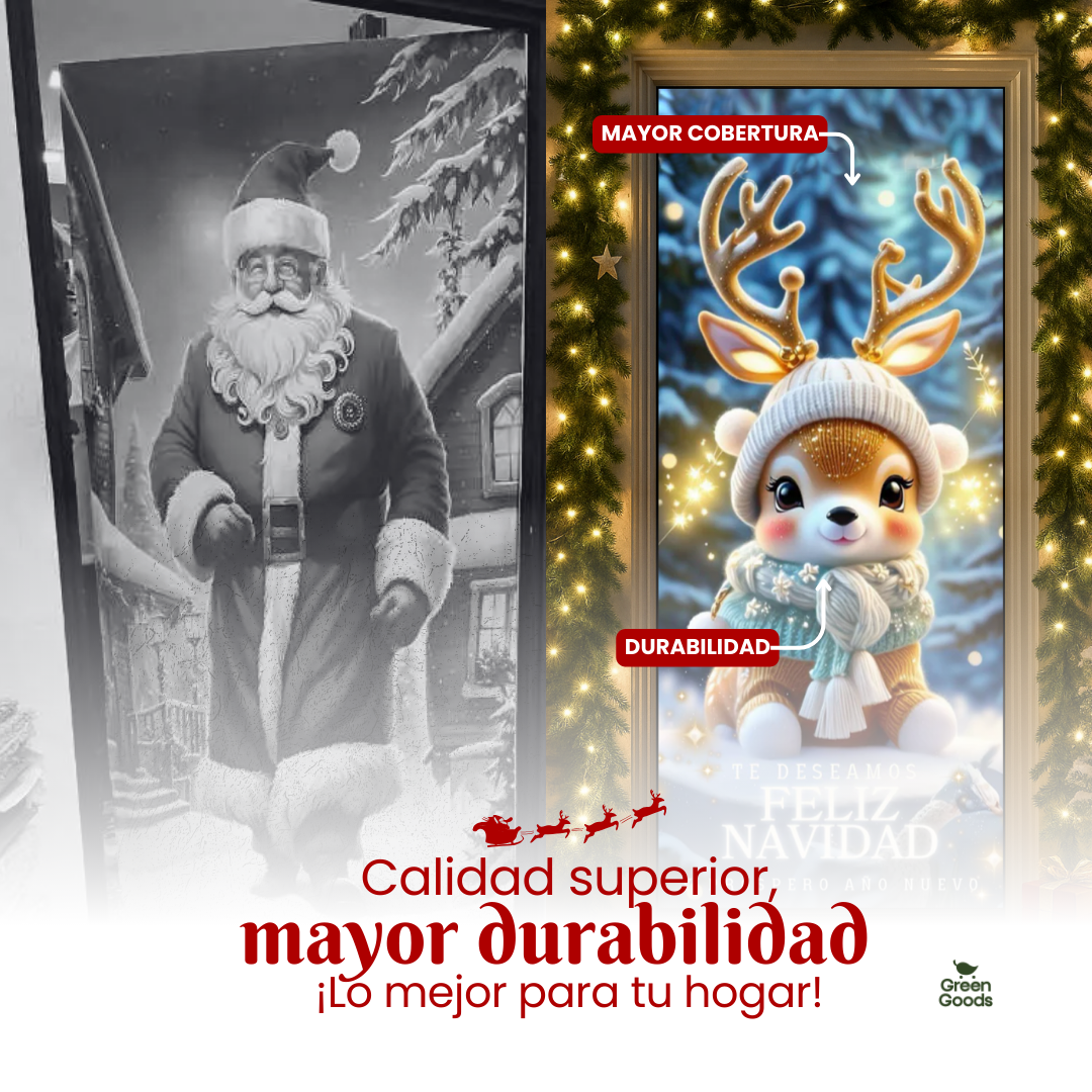 🎄 ¡La Navidad Llega a Tu Puerta! Funda Navideña 100% Decorativa y Funcional