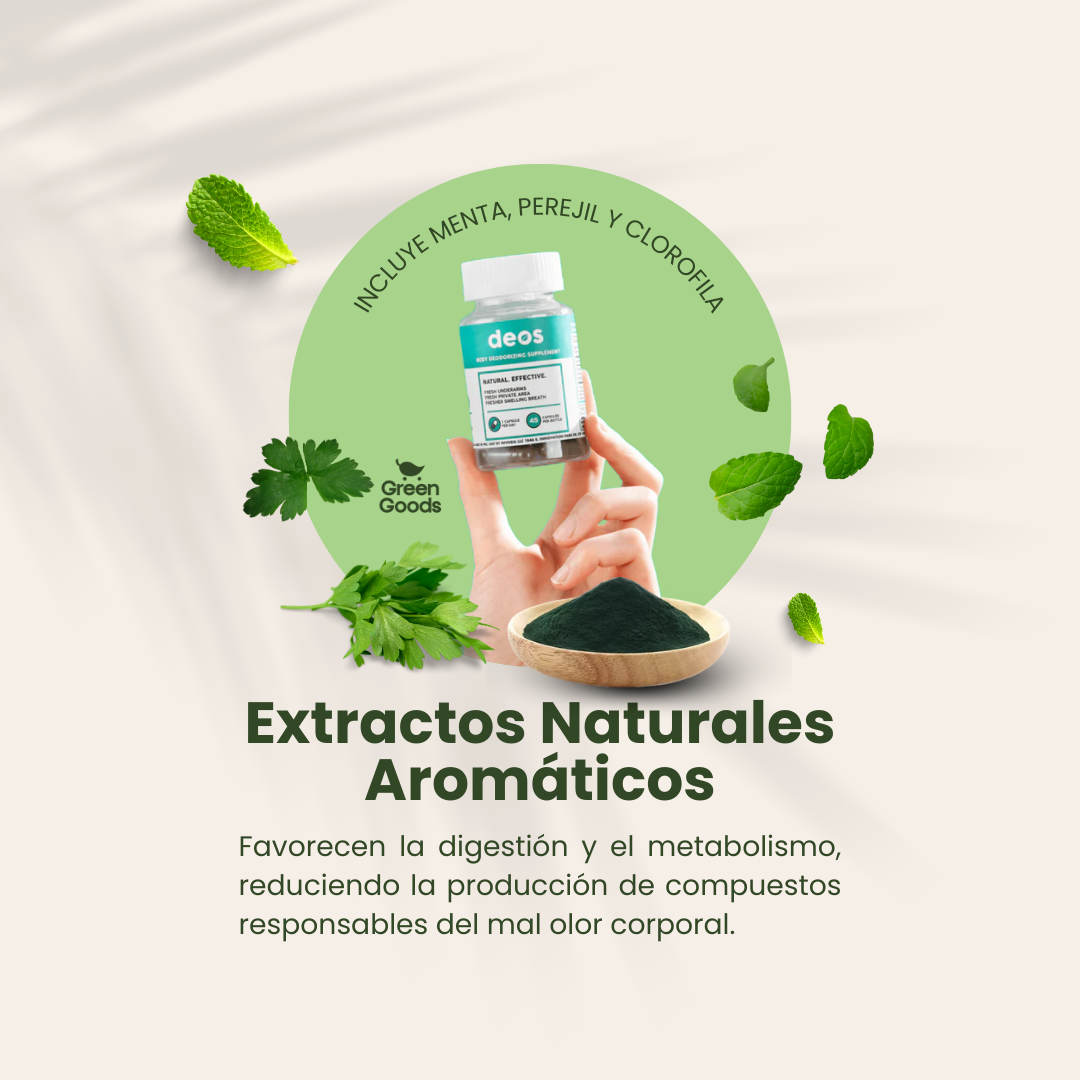 Deos-Elimina el mal olor corporal desde adentro