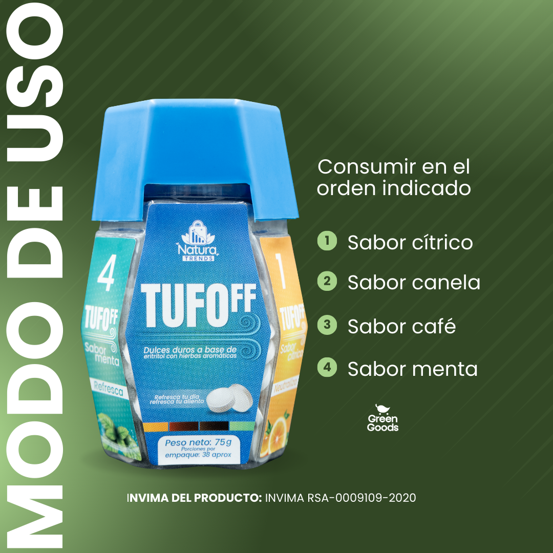 TUFOff® – El dulce sin azúcar que elimina el mal aliento en minutos.