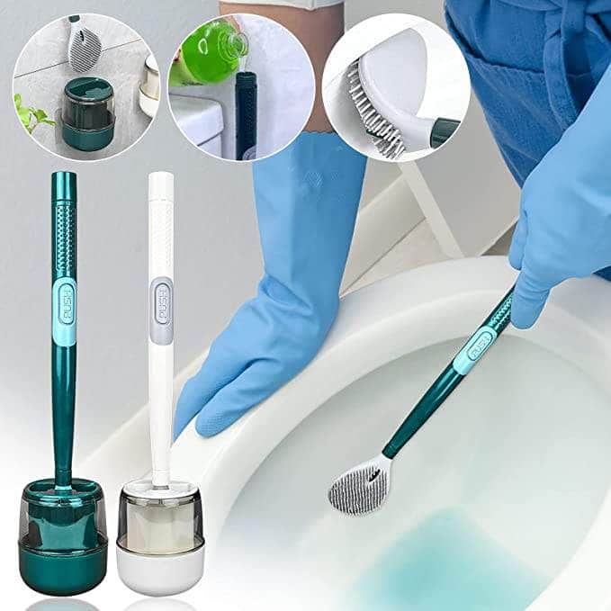 Tienda encarGO! Hogar BubbleBrush: Cepillo limpiador de inodoros con dispensador de jabón