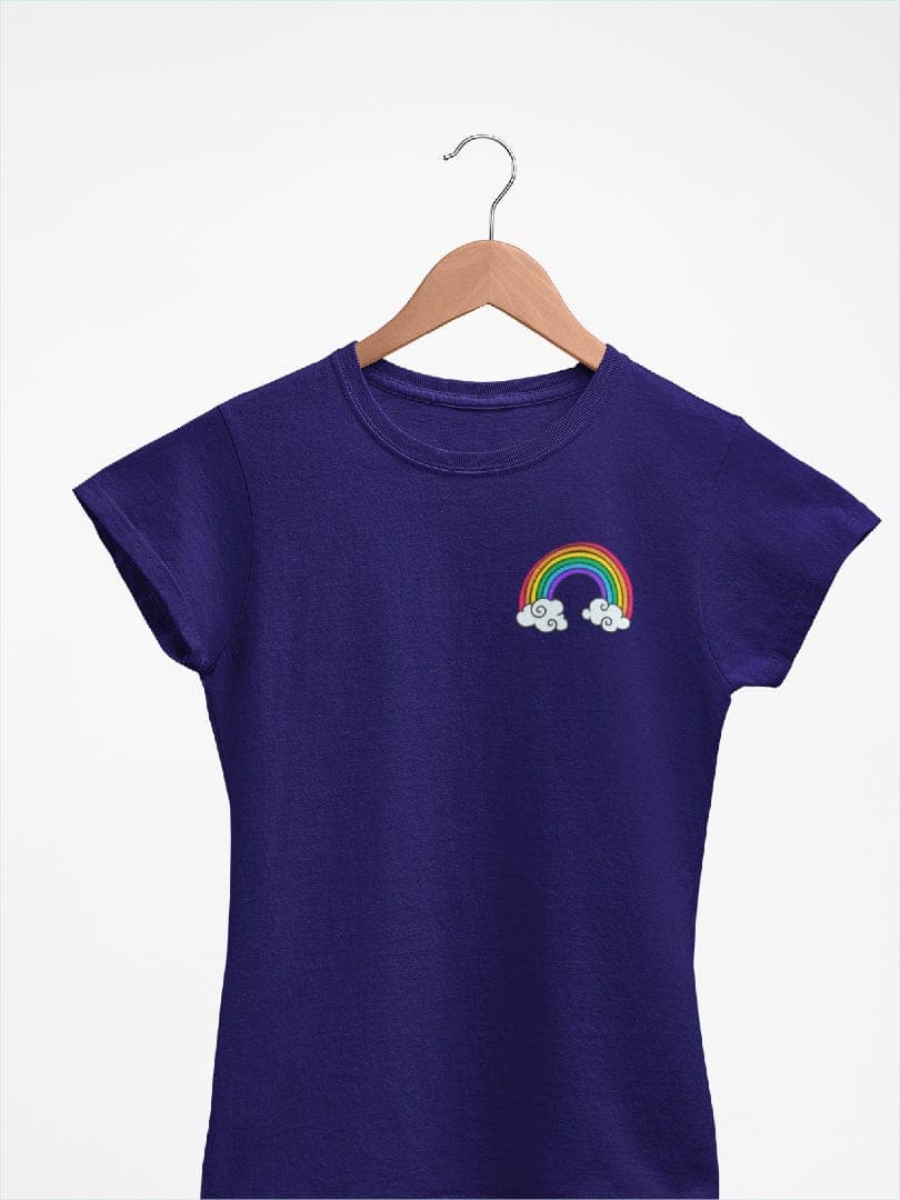 WonderNut Manga doblada / Azul Oscuro / S/M Camisetas WonderNut para mujer - Rainbow