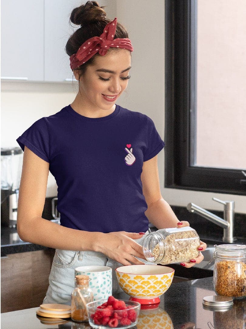 WonderNut Manga doblada / Azul Oscuro / S/M Camisetas WonderNut para mujer - Spread Love