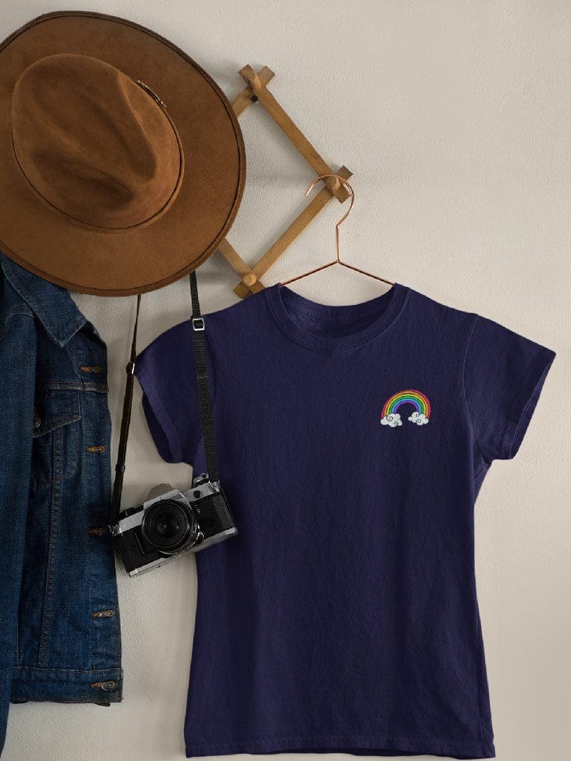 WonderNut Manga Normal / Azul Oscuro / S/M Camisetas WonderNut para mujer - Rainbow