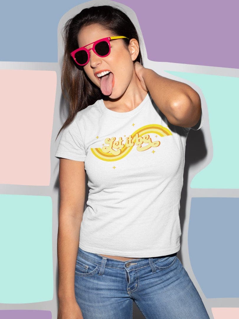 WonderNut Manga Normal / Crudo / S/M Camisetas WonderNut para mujer - Let It Be