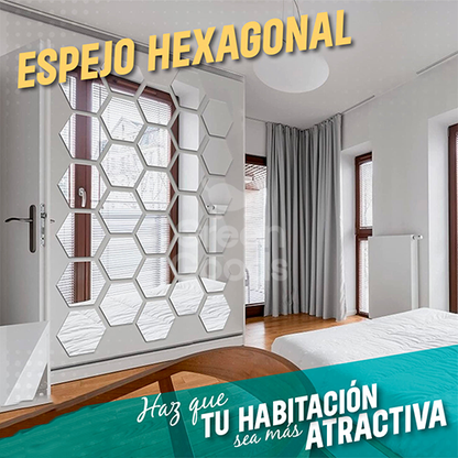 ESPEJO DECORATIVO HEXAGONAL-SET x 12 UNIDADES