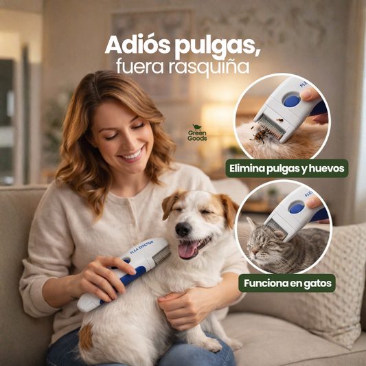 Elimina pulgas desde el primer uso - Cepillo para Perros y Gatos