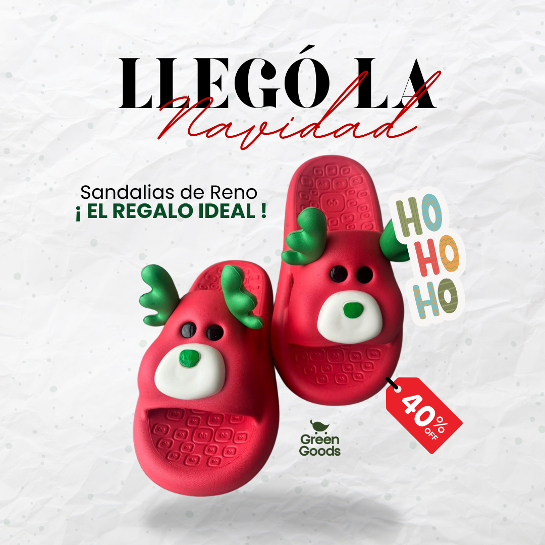 Pantuflas Reno Navideño 🫎🎄- COMODIDAD Y DIVERSIÓN PARA TUS PIES
