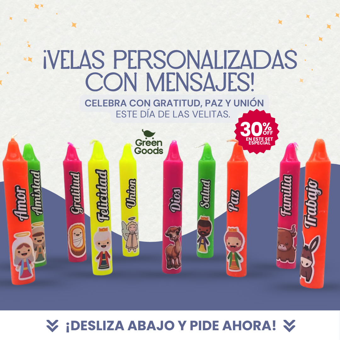 Set x 10 velas Navideñas Personalizadas 🎄