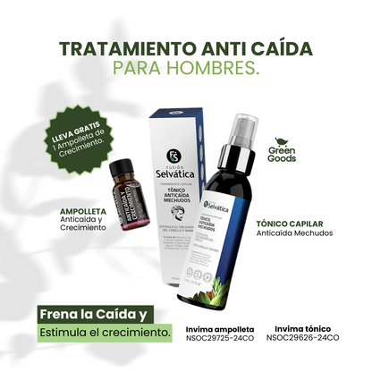 Tratamiento Anti Caída Cabello Para Hombres-¡Ampolleta Crecimiento de Regalo! 🎁