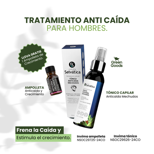 Tratamiento Anti Caída Cabello Para Hombres-¡Ampolleta Crecimiento de Regalo! 🎁