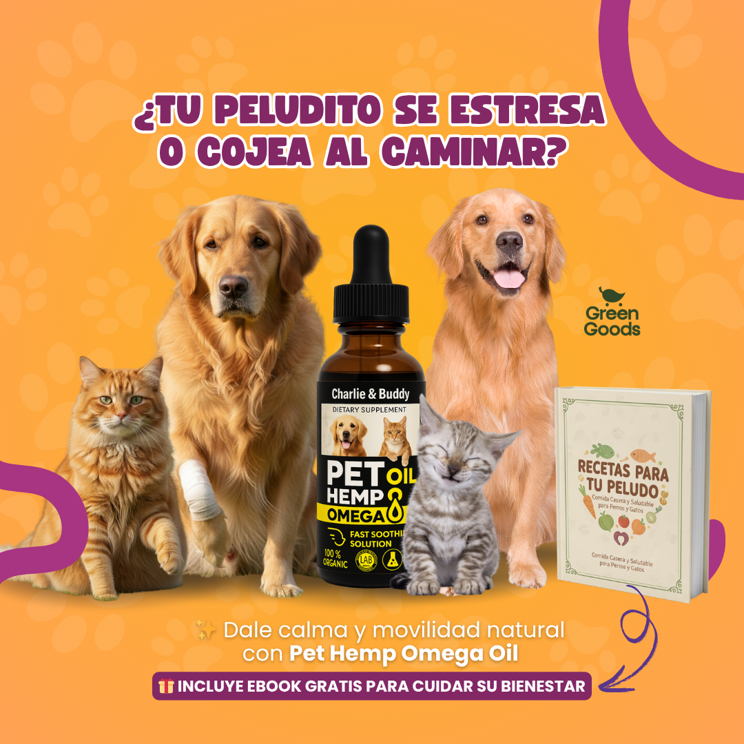 Pet Hemp Omega-Aceite natural que calma y mejora movilidad