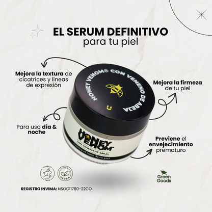 KIT HONEY VENOM ESPUMA ANTIEDAD + SERUM LIFTING TENSOR 🤩- Registros Invima: NSOC00141-20CO y NSOC11780-22CO🔝