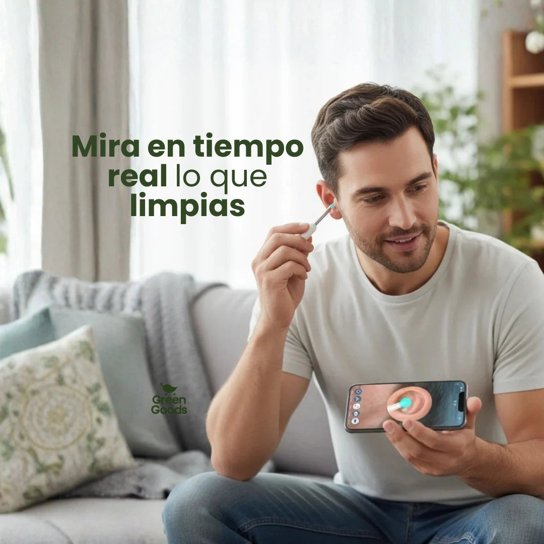 Limpiador de Oídos con Cámara WiFi™  Visualiza y cuida tu salud auditiva desde tu celular