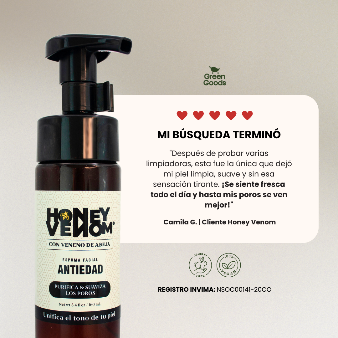 KIT HONEY VENOM ESPUMA ANTIEDAD + SERUM LIFTING TENSOR 🤩- Registros Invima: NSOC00141-20CO y NSOC11780-22CO🔝