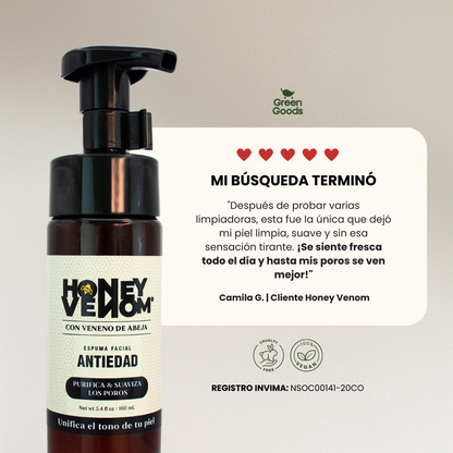 KIT HONEY VENOM ESPUMA ANTIEDAD + SERUM LIFTING TENSOR 🤩- Registros Invima: NSOC00141-20CO y NSOC11780-22CO🔝