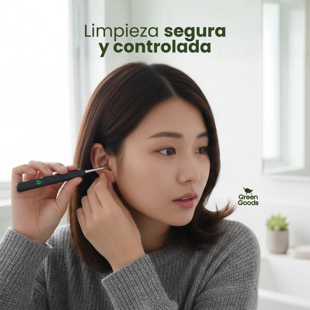 Limpiador de Oídos con Cámara WiFi™  Visualiza y cuida tu salud auditiva desde tu celular