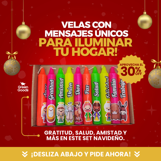 Set x 10 velas Navideñas Personalizadas 🎄