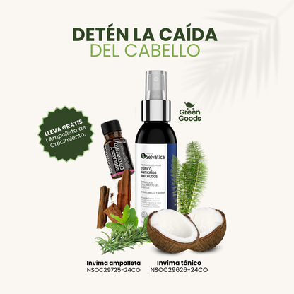 Tratamiento Anti Caída Cabello Para Hombres-¡Ampolleta Crecimiento de Regalo! 🎁