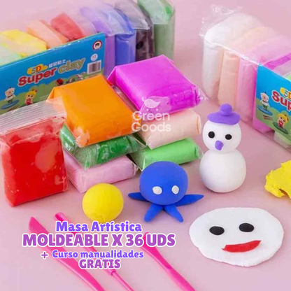 Masa Artística Moldeable x 36 uds.+ CURSO MANUALIDADES GRATIS 🤩