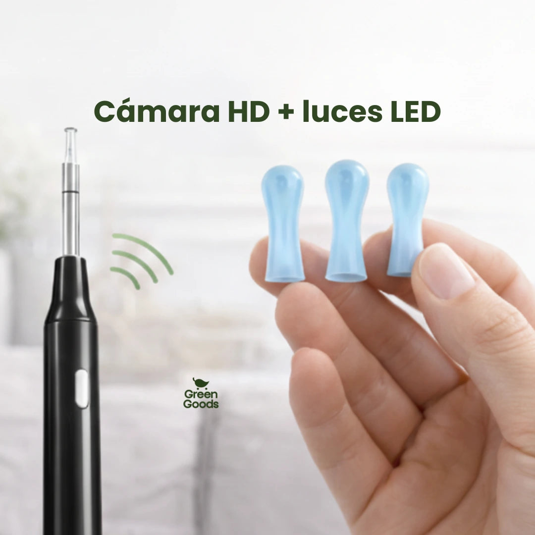 Limpiador de Oídos con Cámara WiFi™  Visualiza y cuida tu salud auditiva desde tu celular