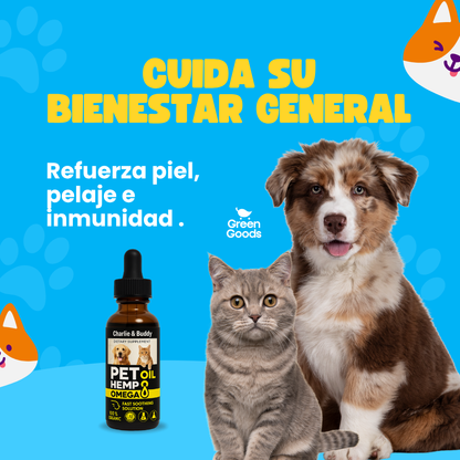 Pet Hemp Omega-Aceite natural que calma y mejora movilidad