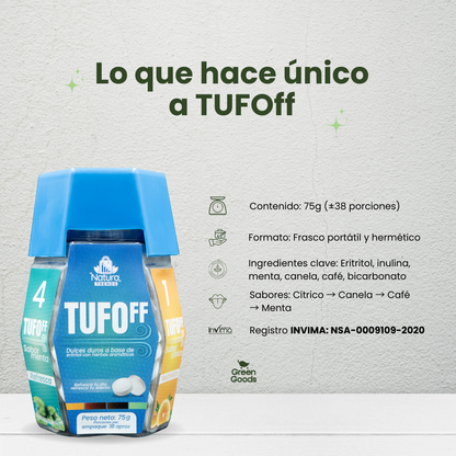 TUFOff® – El dulce sin azúcar que elimina el mal aliento en minutos.