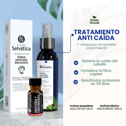 Tratamiento Anti Caída Cabello Para Hombres-¡Ampolleta Crecimiento de Regalo! 🎁