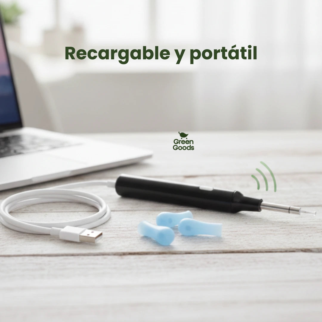 Limpiador de Oídos con Cámara WiFi™  Visualiza y cuida tu salud auditiva desde tu celular