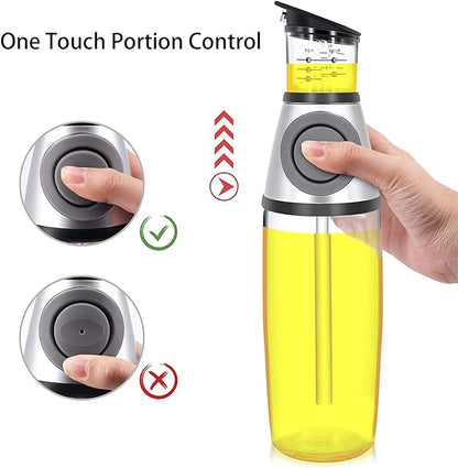 Aceitera en vidrio con medidor