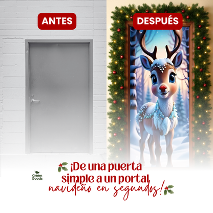 🎄 ¡La Navidad Llega a Tu Puerta! Funda Navideña 100% Decorativa y Funcional