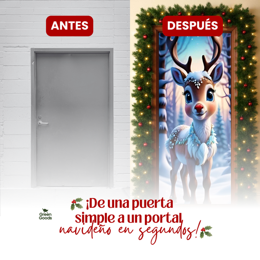 🎄 ¡La Navidad Llega a Tu Puerta! Funda Navideña 100% Decorativa y Funcional