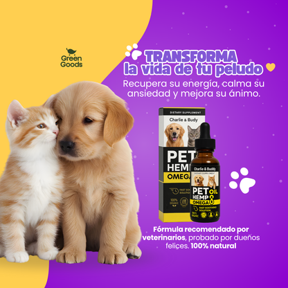 Pet Hemp Omega-Aceite natural que calma y mejora movilidad