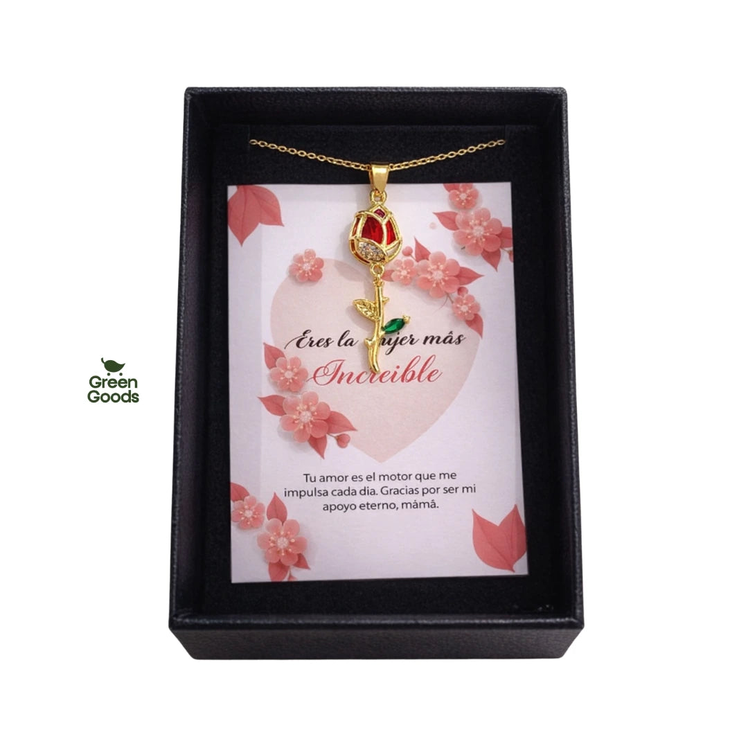 Collar Rosa Roja | Edición Día de la Madre