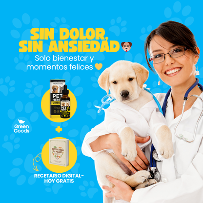 Pet Hemp Omega-Aceite natural que calma y mejora movilidad