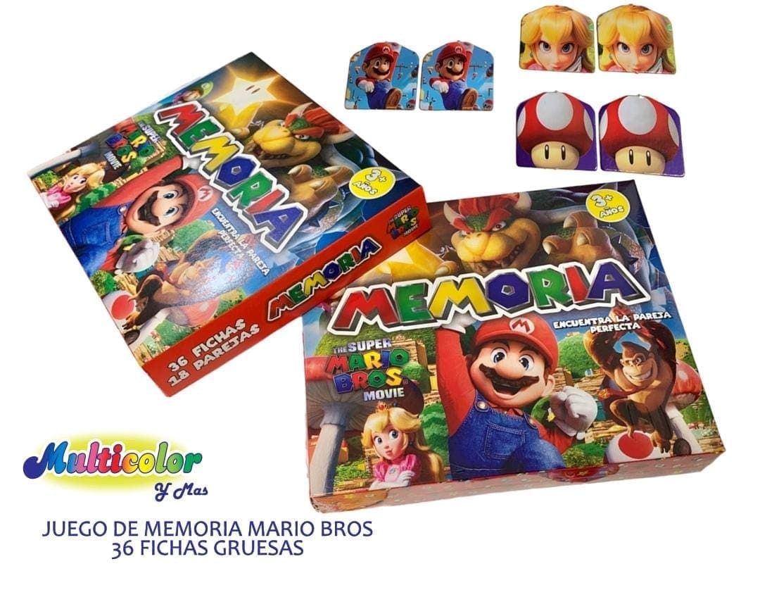 Tienda encarGO! Material Didáctico Juego memoria Mario Bros Didácticos para niños X 2 unidades (Puedes escoger entre Rompecabezas, Juego de Memoria. Loterías y Dominó)