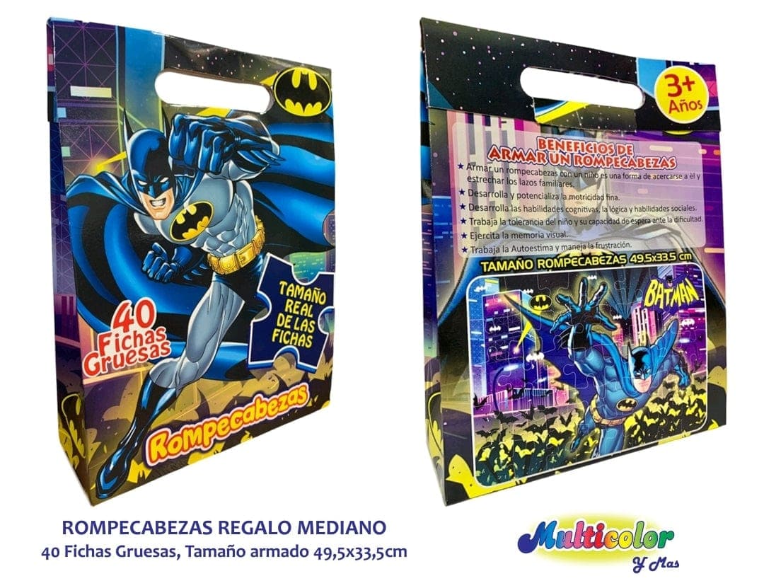 Tienda encarGO! Material Didáctico Rompecabezas Batman Didácticos para niños X 2 unidades (Puedes escoger entre Rompecabezas, Juego de Memoria. Loterías y Dominó)
